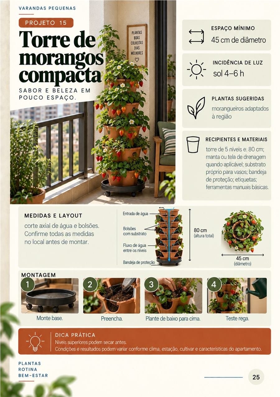 Torre de morangos compacta