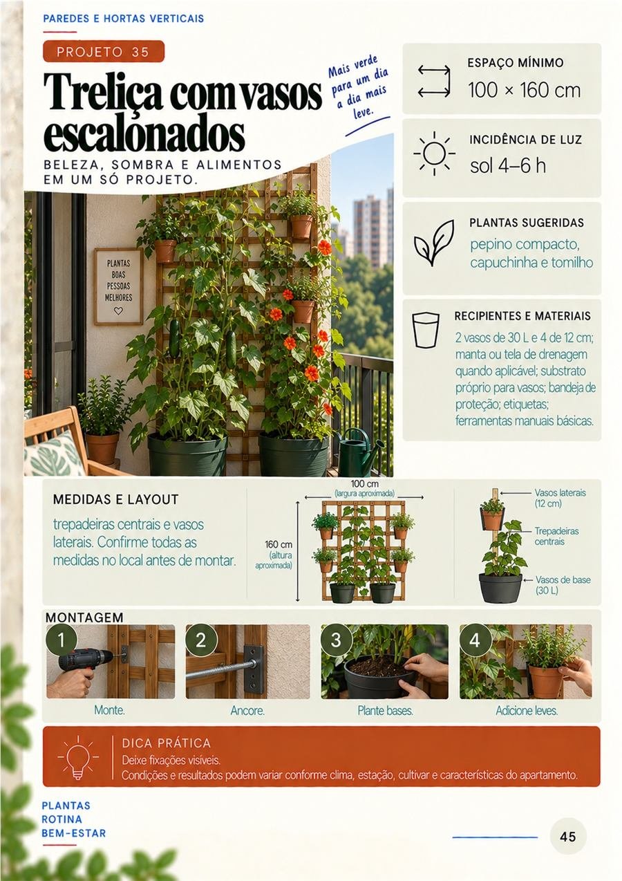 Projeto Treliça com vasos escalonados